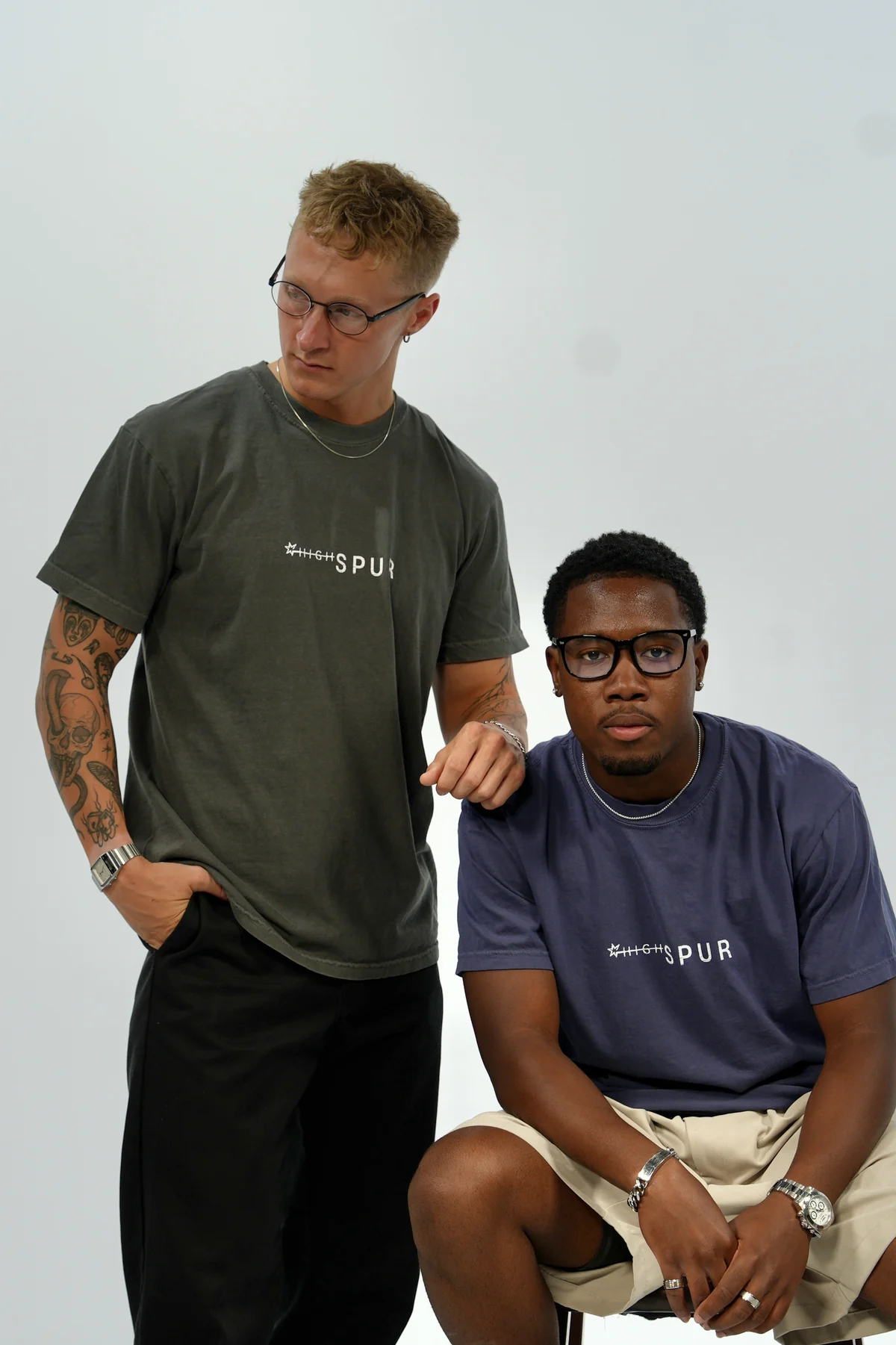 Rough Stock Tee — Hazy Gray, worn, front